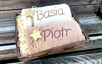 Prezent na Święta Ręczniki z Haftem Imię Imiona