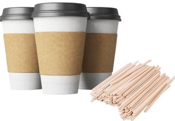 Kubki papierowe 250ml Dekle Mieszadełka Opaska 100szt do dalszej sprzedaży