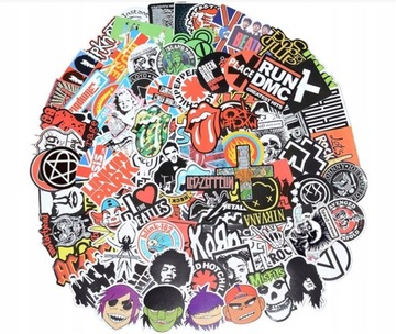 100 szt. Naklejek muzycznych Rock and Roll