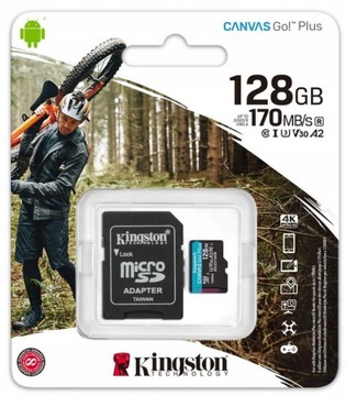 Kingston MicroSD Card 128 GB GO плюс 170/90 МБ/с