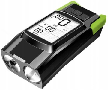 Мощная передняя светодиодная ВЕЛОСИПЕДНАЯ ФОНАРЬ 3В1 ВЕЛОСИПЕДНЫЙ СЧЕТЧИК Звуковой сигнал USB + Аккумулятор