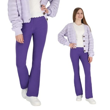 DZIECIĘCE DZWONY LEGGINSY BAWEŁNIANE FIOLET 134