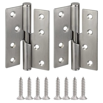 ZAWIAS DRZWIOWY WZNOSZONY 100x75x3 mm ROZŁĄCZNY STAL NIERDZEWNA LEWY 2x