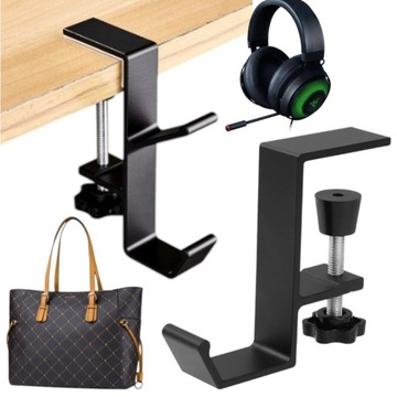 ВЕШАЛКА ДЕРЖАТЕЛЬ ДЛЯ НАУШНИКОВ СУМКА РЮКЗАК МЕТАЛЛ ЧЕРНЫЙ ДЛЯ СТОЛА