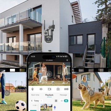 ДВОЙНАЯ НАРУЖНАЯ WIFI SMART IP-КАМЕРА QUADHD 4MPX ПРИЛОЖЕНИЕ ИК-ОБНАРУЖЕНИЯ