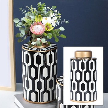 Фарфоровая подставка для растений из имбирной банки Керамическая ваза для цветов 17см x 17см x 33см