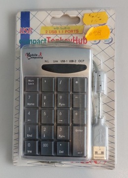 Klawiatura numeryczna USB JARGY CompactTenkeyHub |2x USB 1.1 | szara