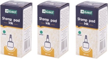 Tusz do stempli D.Rect 30ml zielony x 3