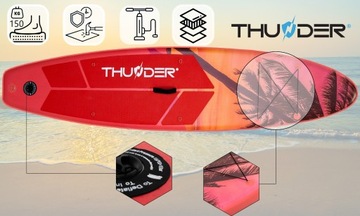 Доска SUP 320 см для плавания, безопасное надувное весло + аксессуары Thunder