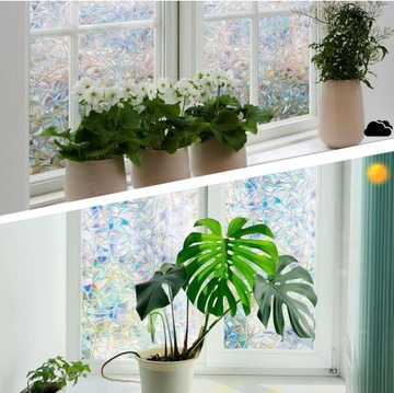 Оконная фольга Самоклеящаяся декоративная витражная фанера для стекла 200x90см с узорами