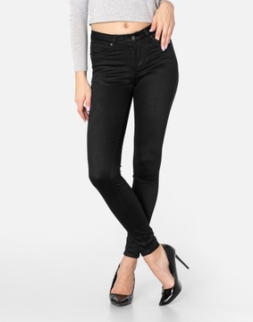 Czarne Spodnie Damskie Jeans Rurki SKINNY Wysoki Stan Strecz Dżinsy 496 r L