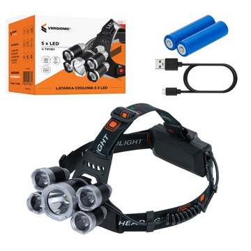 Latarka czołowa akumulatorowa 5 x LED
