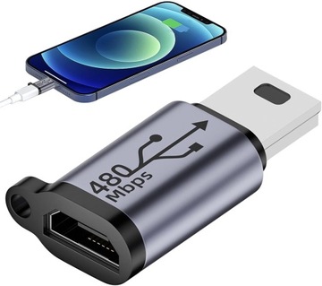 КАБЕЛЬ-АДАПТЕР ДЛЯ ТЕЛЕФОНА MICRO USB — MINI USB, 480 Мбит/с, 18 Вт, V4