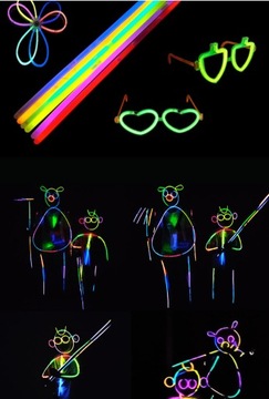 ŚWIECĄCE OPASKI BRANSOLETKI FLUORESCENCYJNE 100szt