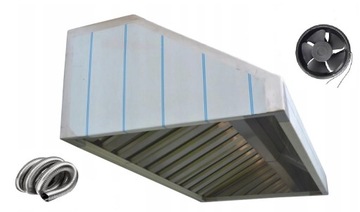 Okap Gastronomiczny 180x70x40 Filtry Mocny WentylatorXXL RURA 3m
