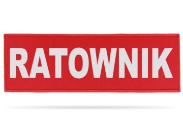 WIDOCZNA NASZYWKA ODBLASKOWA Z NADRUKIEM RATOWNIK