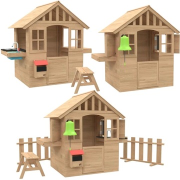 САДОВЫЙ ДОМ С КУХНЕЙ, СТАВНЯМИ И ДЕРЕВЯННОЙ ДОСКОЙ 3в1 ДЛЯ ДЕТЕЙ