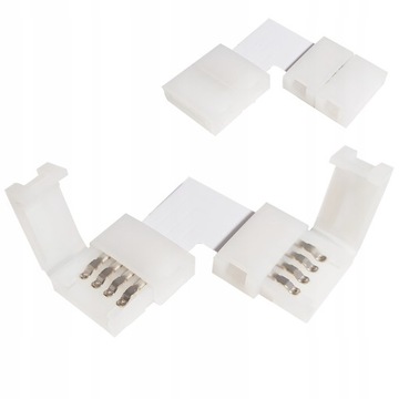 ZŁĄCZKA DO TAŚMY LED KĄTOWA RGB DO TAŚM KOLOROWYCH 10MM 4PIN 90 STOPNI