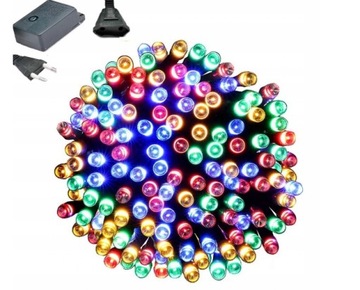 MOCNE LAMPKI CHOINKOWE 300 LED KOLOR ZWE/WEW