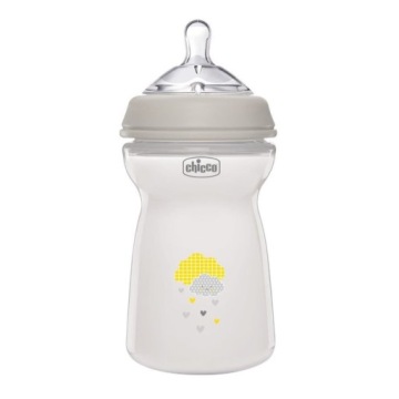 CHICCO Пляшка NATURAL FEELING 6 міс.+ 330 мл антиколікова силіконова соска