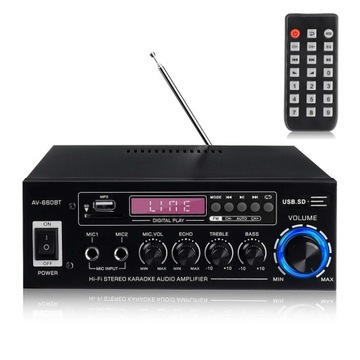 AMPLITUNER WZMACNIACZ HIFI STEREO BLUETOOTH RADIO CYFROWY WZMACNIACZ MOCY