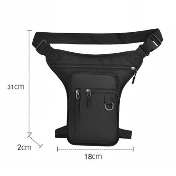 Сумка на бедро с откидной ножкой для путешествий и походов. Идеальное качество изготовления, черный цвет