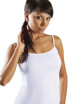 Bawełniana koszulka na cienkich ramiączkach biała