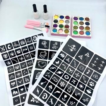 БОЛЬШОЙ НАБОР БЛЕСКОВЫХ ТАТУ, ОКРАШИВАНИЕ ВОЛОС, БЛЕСКОВЫЕ НОГТИ