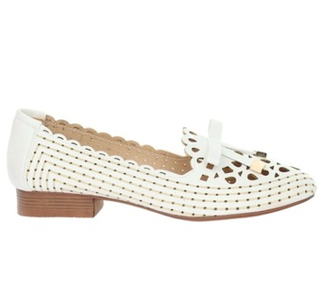 Элегантные белые женские мокасины, ажурные туфли на плоской подошве, слипоны, размер 37.