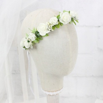 Wianek komunijny do włosów kwiatowy wianuszek