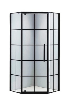 LOFT ! Czarna Kabina 90x90 5-Kątna Bez Brodzika