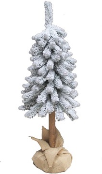 Choinka sztuczna na pniu śnieżona zdobiona 70 cm