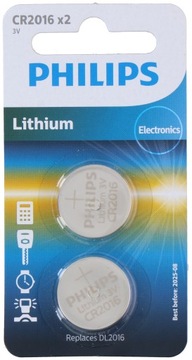 BATERIA CR2016 PHILIPS 2 SZT 2-PAK LITOWA DL2016