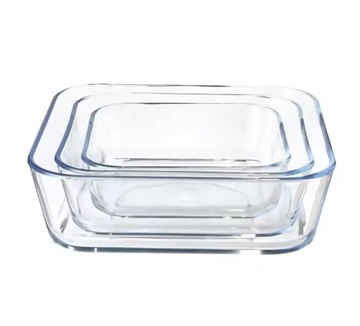 СТЕКЛЯННЫЕ КОНТЕЙНЕРЫ с крышкой ЧАШИ ДЛЯ ПОСУДОМОЕЧНОЙ МАШИНЫ ланч-бокс НАБОР из 3 шт.