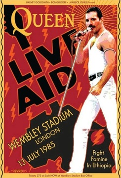 Plakat na płótnie Freddie Mecury portret Live Aid