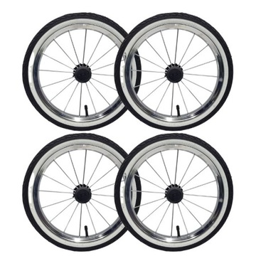 Koła pompowane do wózka TAKO 14 cali biało czarne