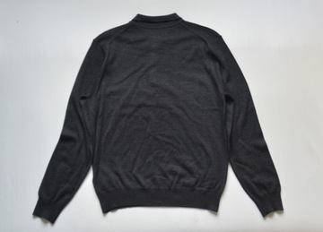Sweter męski bluzka 50% wełna 50% syntetyk wełniany M&S kołnierzyk polo M