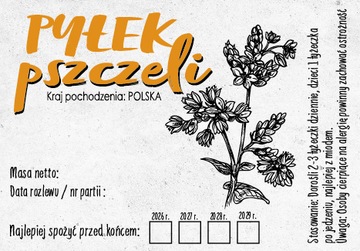 10 sztuk 79x55 etykiety samoprzylepne Pyłek Pszczeli naklejki