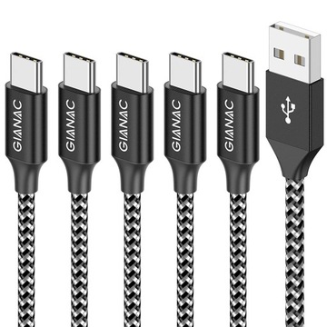 Kabel USB-C --- USB-A 5pack 0,25m-3m PREMIUM CLASS