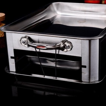 Решетка для гриля из нержавеющей стали для дома и улицы, 40x30 см, ветрозащитная