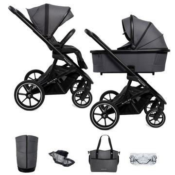 MUUVO SLICK 2.0 WÓZEK 2w1 SPACERÓWKA DO 22KG +GONDOLA TORBA AKCESORIA IRON