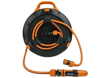 Fiskars 1020436 Садовый шланг на катушке S, 9 мм (3/8 дюйма), катушка 15 м Соединители