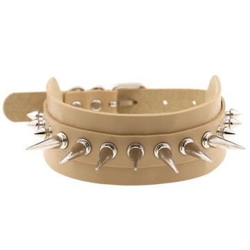 Choker naszyjnik skóra naszyjniki kolce z kolcami