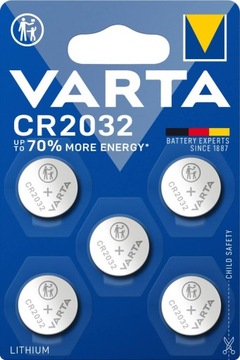 5x bateria CR2032 Varta 3.0V