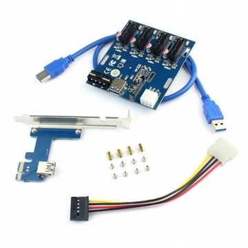 Плата расширения адаптера с 4 портами PCI-E на PCI-E