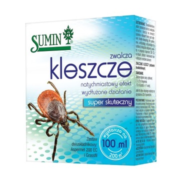 Kleszcze shot 100ml na kleszcze i komary, adiuwant Sumin