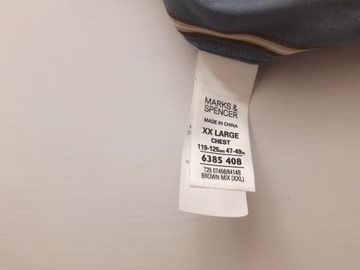 M&S bawełniana KOSZULA wygodna PASKI brązowa CASUAL _ XXL