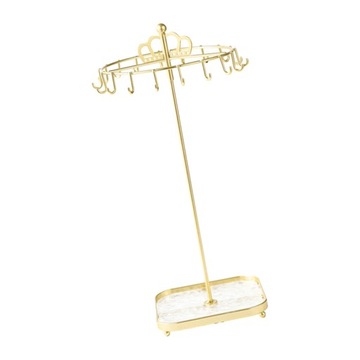 Obrotowy stojak na biżuterię Żelazny stojak na bransoletki Organizer biżuterii Złoty