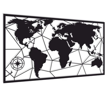 Drewniana Ładna Ażurowa Mapa Świata Efekt 3D