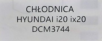 NOVÁ CHLADIČ MOTORU HYUNDAI I20 I - DCM3744